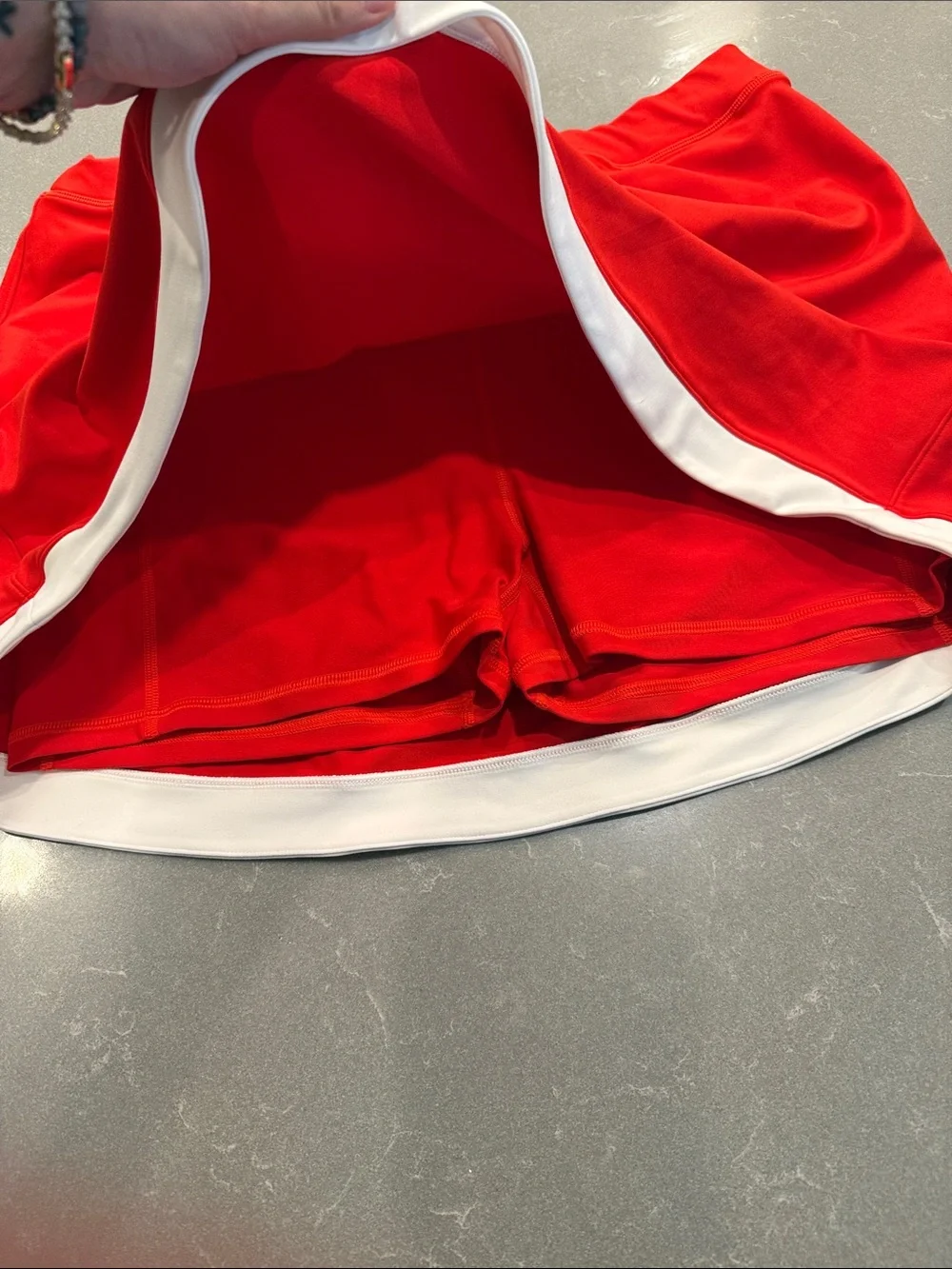 Abercrombie & Fitch Red Skort with White Hem